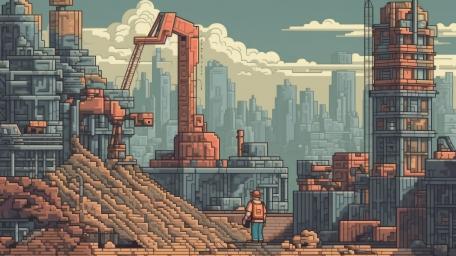 Retro Industrial Fantasy World wallpaper
