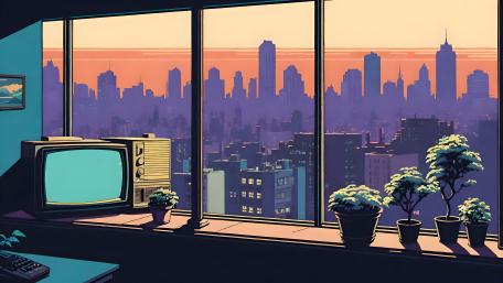 Cozy Living Room with Retro Vibes wallpaper