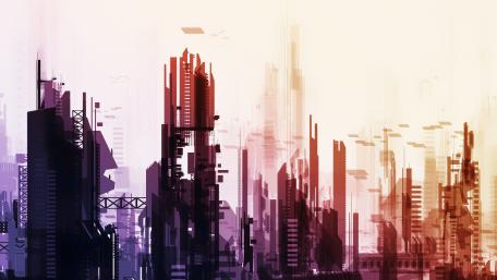 Futuristic Urban Silhouette wallpaper