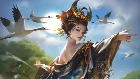 Elegance of the Celestial Princess wallpaper