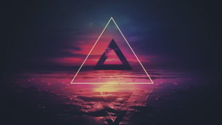 Neon Triangle Oasis wallpaper