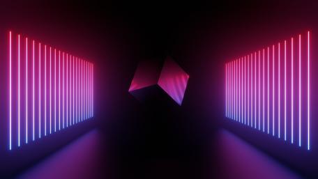 Neon Cube Symmetry wallpaper