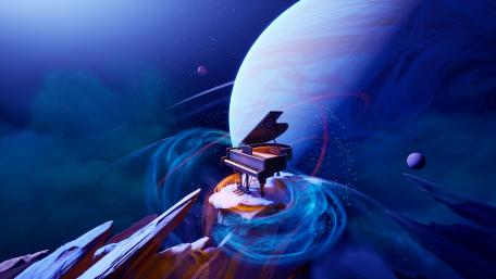 Space Symphony in Uncharted Realms wallpaper