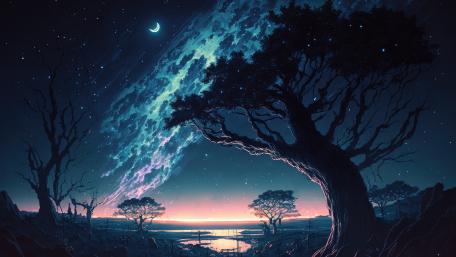 Mystical Nightfall Elegance wallpaper