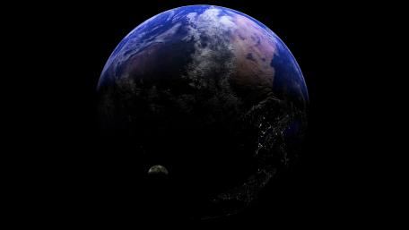 Earth and Moon in Space wallpaper