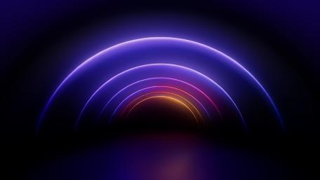 Neon Arches in Futuristic Tunnel wallpaper