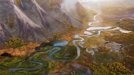 Serpentine River in Abisko National Park wallpaper