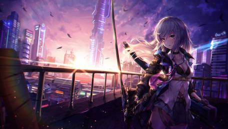 Luminous Twilight Warrior wallpaper