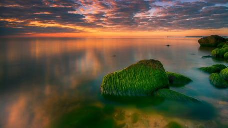 Sunset Tranquility on the Coast wallpaper