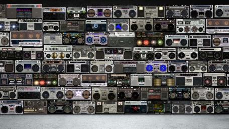Retro Boombox Collection Wall Art wallpaper