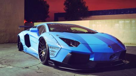 Stunning Lamborghini Aventador at Dusk Dream Car Wallpaper wallpaper