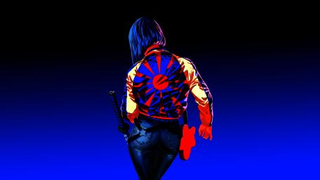 Samurai Warrior in Neon Armor wallpaper