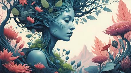 Nature's Guardian in Fantasy Realm wallpaper