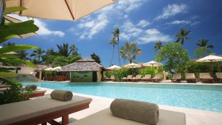 Serene Resort Poolside Retreats wallpaper