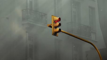 Misty Urban Morning wallpaper