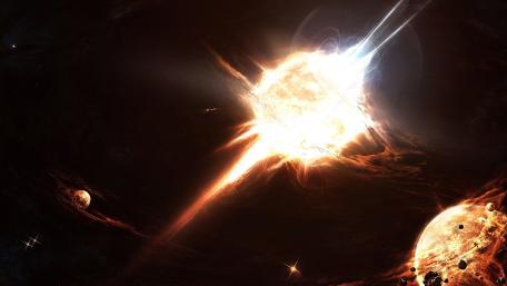 Stellar Explosion in a Distant Galaxy wallpaper