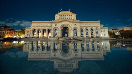 Stunning Reflection of the History Museum in Yerevan wallpaper