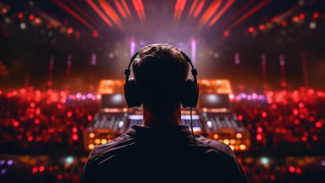 DJ at Vibrant Electronic Music Festival wallpaper