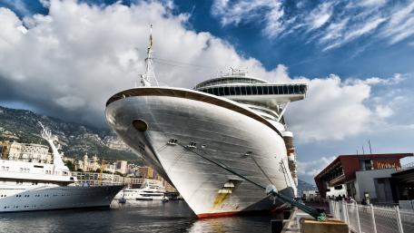 Majestic Cruise Ship in Monte Carlo Harbor wallpaper