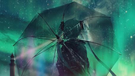 Rainy Night with Hatsune Miku wallpaper