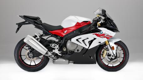 BMW S 1000 RR in Bold Red and White wallpaper