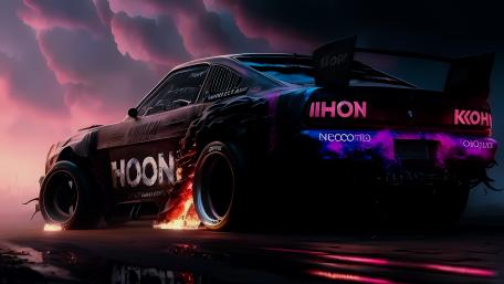Fiery AI-Generated Supercar in 4K wallpaper