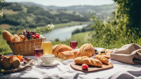 Summer Picnic Bliss with Nature View wallpaper