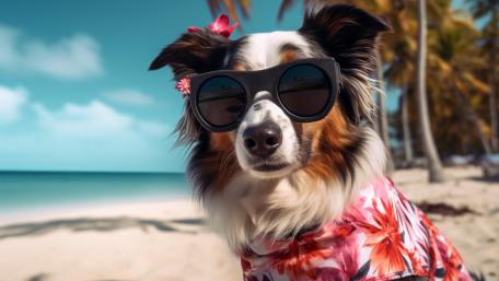 Summer Dog in Sunglasses wallpaper