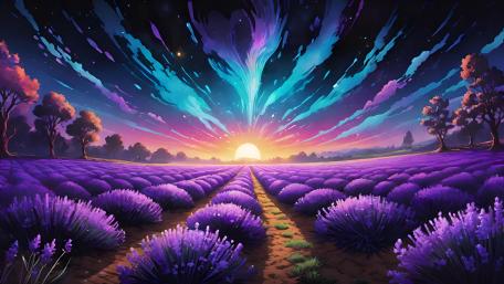 Lavender Twilight Dreamscape wallpaper