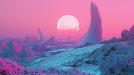 Alien Sunrise on Cotton Candy Skies wallpaper