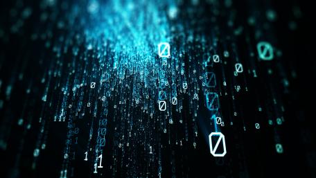 Binary Rainfall in Digital Matrix wallpaper