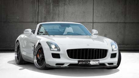 Sleek White Mercedes-Benz SLS AMG wallpaper