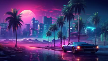Neon City Dreams wallpaper