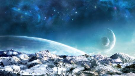 Celestial Majesty in a Snowy Landscape wallpaper