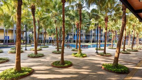 Tranquil Urban Park Retreat wallpaper