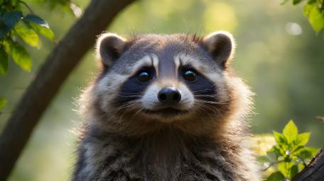 Adorable AI Raccoon in Nature wallpaper