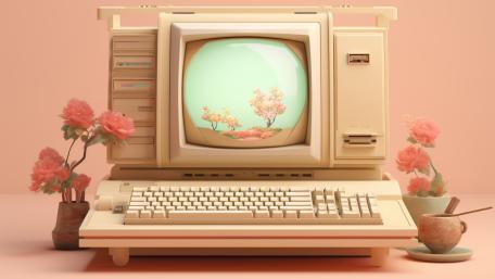 Retro Computer Workstation Fantasy wallpaper