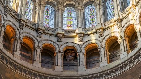 Majestic Interior of Notre-Dame Cathedral wallpaper