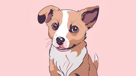 Cute Cartoon Pup with Big Eyes wallpaper
