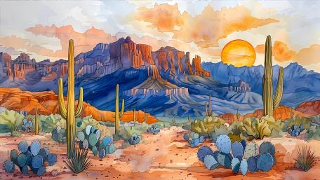 Desert Fantasy at Sunset wallpaper