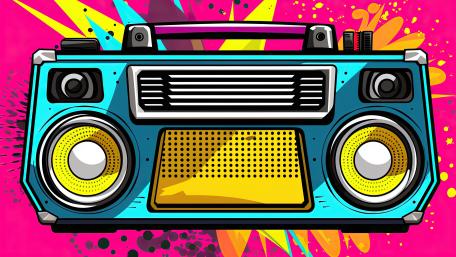Retro Boombox Vibe wallpaper
