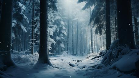 Enchanted Winter Forest Serenity wallpaper