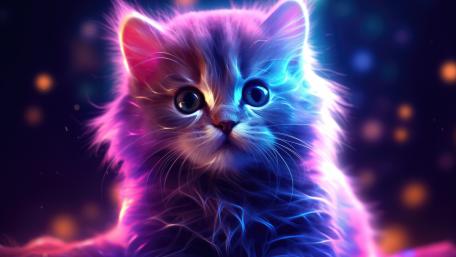 Neon Kitten Wonderland wallpaper