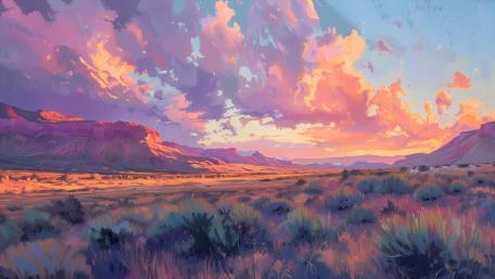 Painted Dreams: AI Fantasy Landscape wallpaper