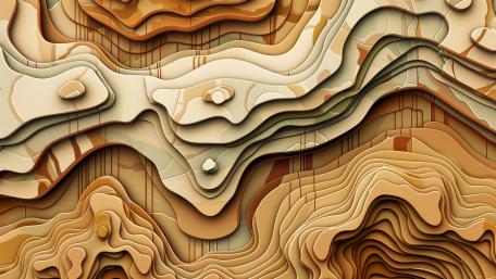 Layered Wooden Waves 4K wallpaper