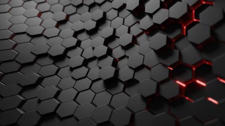 Hexagonal Black Honeycomb 3D Art wallpaper