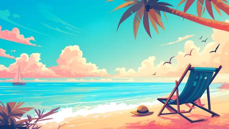 Tranquil Tropical Beach Oasis wallpaper