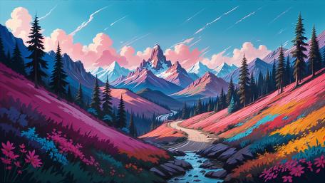 Serene Anime Valley Dreamscape wallpaper