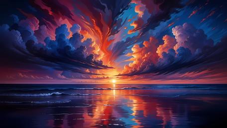Sunset Symphony over the Ocean wallpaper