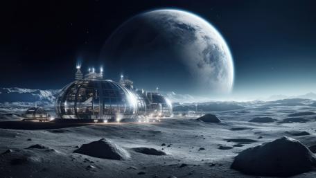 Moon Colony in a Distant Future wallpaper